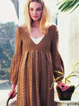 Lovely 60s-hippie brown knit dress.