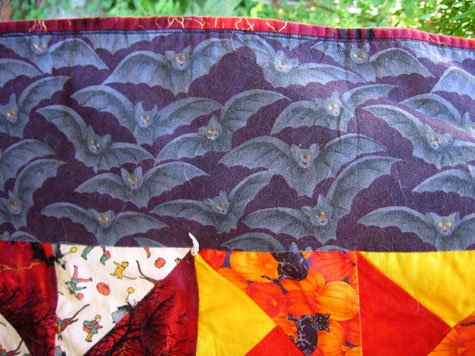 The Halloween quilt, batty fabric