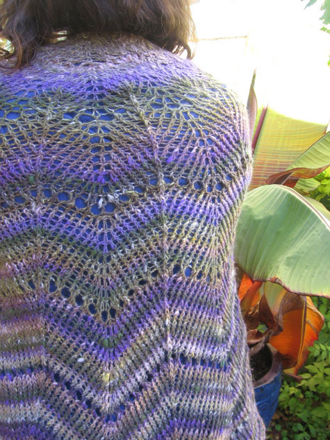 The finished shawl, up close
