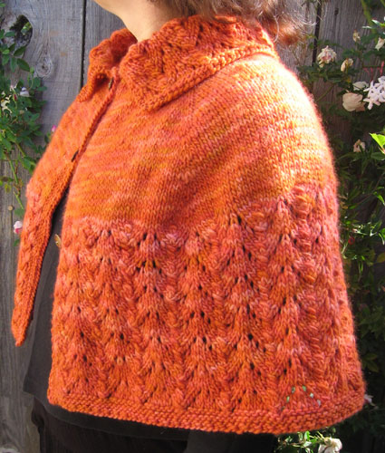 The lovely orange shrug, side view