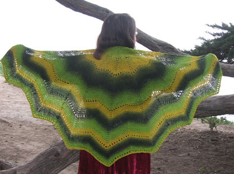 A beautiful shawl, horizontal cut