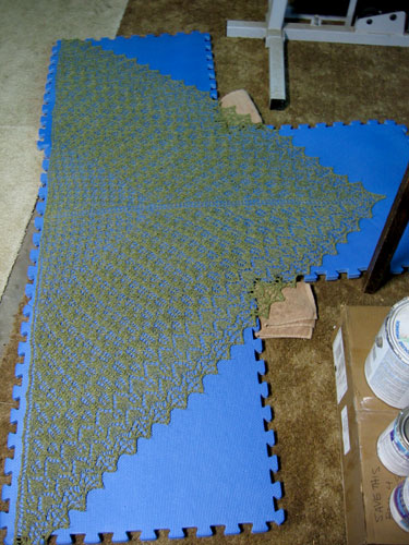 The shawl, blocked