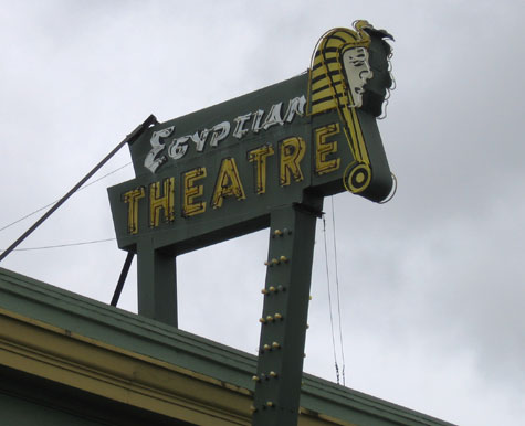 Detail of the Egyptian Theater sign