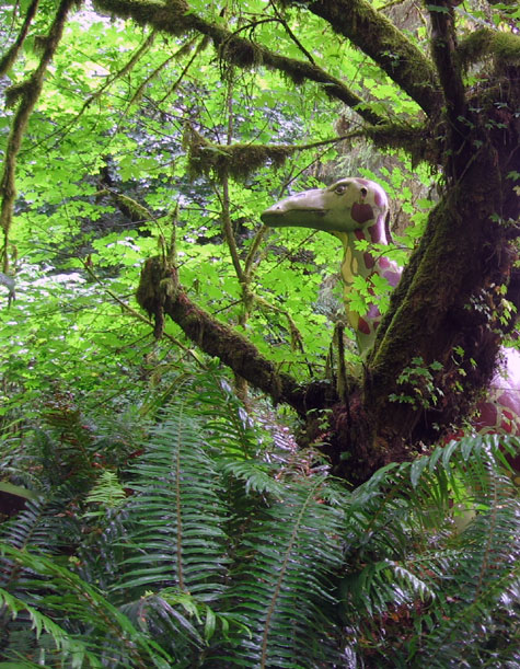 The dinosaurs are everywhere in the Oregon rainforest